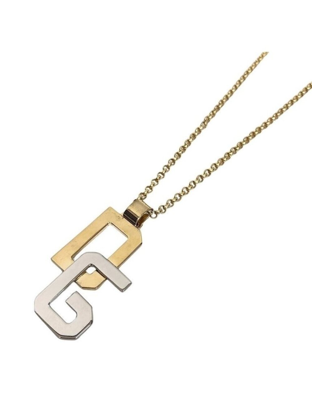 Dolce & Gabbana Logo Necklace 925 Sterling Silver Gold D&G